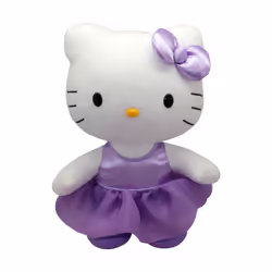 Hello Kitty - Peluche de 30 cm - Robe satin violette
