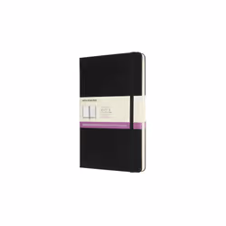Moleskine Large Double Layout Plain And Ruled Hardcover Notebook: Black