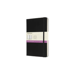 Moleskine Large Double Layout Plain And Ruled Hardcover Notebook: Black