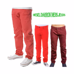 DIESEL DARRON 008QU Mens Jeans Cotton Slim Fit Tapered Leg Casual Denim Pants - W32 L30, One Size Fits Most