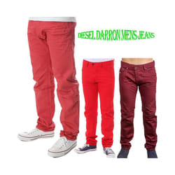 DIESEL DARRON 008QU Mens Jeans Cotton Slim Fit Tapered Leg Casual Denim Pants - W32 L30, One Size Fits Most