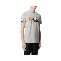 DIESEL T Diego Mens Crew Neck T Shirts Cuty Dual Logo Printed Tee - XL, Grey