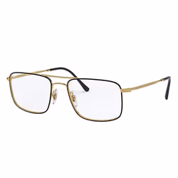 Ray-Ban RB6434, Adult, Unisex, Rectangular, Gold, Black, Non-polarized lens, Metal