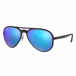Ray-Ban RB4320 CHROMANCE, Adult, Unisex, Aviator, Black, Polarized lens, Nylon