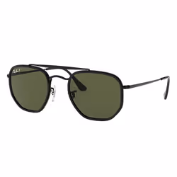 Ray-Ban MARSHAL II, Adult, Unisex, Hexagonal, Black, Polarized lens, Stainless steel