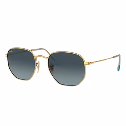 Ray-Ban HEXAGONAL FLAT LENSES, Adult, Unisex, Hexagonal, Gold, Non-polarized lens, Stainless steel
