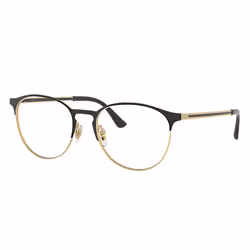 Ray-Ban RB6375, Adult, Unisex, Round, Gold, Black, Non-polarized lens, Metal