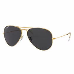Ray-Ban AVIATOR CLASSIC, Adult, Unisex, Aviator, Gold, Polarized lens, Metal