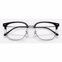 Ray-Ban NEW CLUBMASTER OPTICS Unisex Square Half rim Black, Silver - Additional view 4