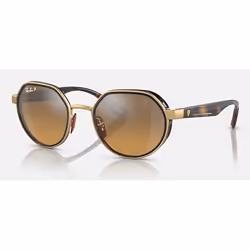 Ray-Ban RB3703M SCUDERIA FERRARI COLLECTION, Adult, Unisex, Round, Round, Full rim, Gold