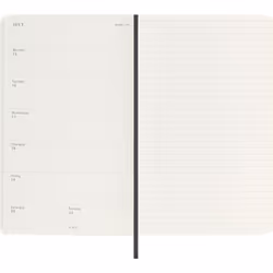 Weekly Planner 2024-2025, Weekly Planner 18 Months 2025, With Space For Notes, With Soft Cover And Elastic Closure, Large Format 13 x 21 cm, Color