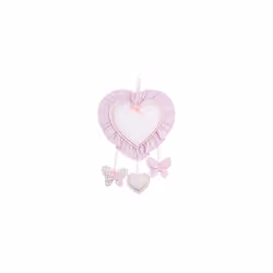 - Aida Canvas Heart Shaped Birth Announcement Ribbon to Embroider, with Butterfly and Heart Shaped Pendants, Made of Cotton, ...