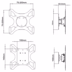 Techly 19-37" Wall Bracket for LED LCD TV Tilt 1 Swivel Black" ICA-LCD 2900B - Additional view 6