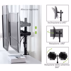 Techly 13-27" Desk Stand for 2 Monitor with Clamp" ICA-LCD 482-D - Additional view 4