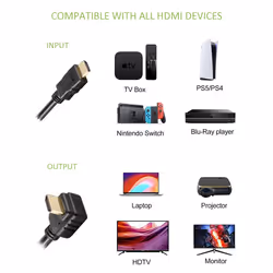Techly 5m High Speed HDMI Cable with Ethernet A/A M/M Angled Black ICOC HDMI-LE-050 - Additional view 3