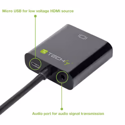 Techly Cable Adapter Converter HDMI to VGA with Micro USB and Audio IDATA HDMI-VGA2AU - Additional view 5