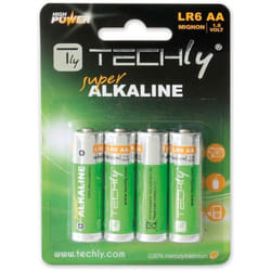 Techly Blister 4 AA Alkaline Batteries High Power Stilo LR06 1.5V IBT-KAL-LR06T
