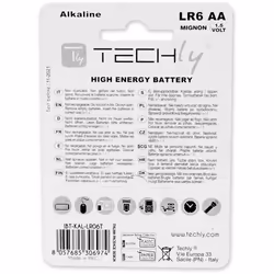 Techly Blister 4 AA Alkaline Batteries High Power Stilo LR06 1.5V IBT-KAL-LR06T