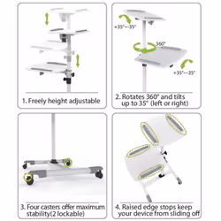 Techly Universal Trolley for Notebook / Projector, White ICA-TB TPM-6 - Additional view 8