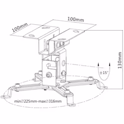 Techly Projector Ceiling Support Extension 130mm Silver ICA-PM 2S - Additional view 3