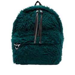DIESEL Dhorian Womens Backpack Faux-Fur Travel Bag - Green