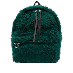 DIESEL Dhorian Womens Backpack Faux-Fur Travel Bag - Green