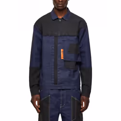 DIESEL D FETZ 0EEAW Mens Trucker Jacket Denim Navy - L