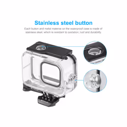 PULUZ for GoPro HERO12 Black /11 Black /10 Black /9 Black 60m Waterproof Housing Protective Case with Buckle Basic Mount & Screw