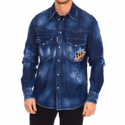 Camisa Vaquera Manga Larga S79dl0010-s30341 Hombre - blue, 46