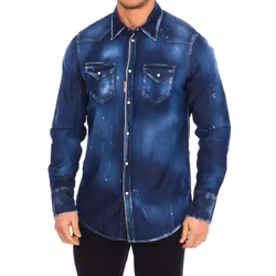 Camisa Vaquera Manga Larga S79dl0013-s30341 Para Hombre - blue, 52
