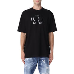DSQUARED2 Mens T Shirts Shorts Sleeve Crew Neck Graphic Print Casual Cotton New - Black, L