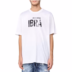 DSQUARED2 Mens T Shirts Shorts Sleeve Crew Neck Graphic Print Casual Cotton New - White, M