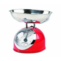 G3 Ferrari Aska Red, Stainless steel Countertop Round Mechanical kitchen scale