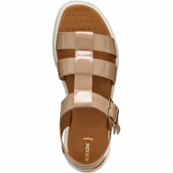 ) Geox D CAMALEI Synthetic Polyurethane Women's Caramel Sandals - Brown, 4 (Adults'