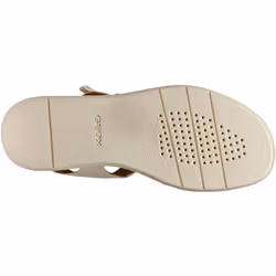 ) Geox D CAMALEI Synthetic Polyurethane Women's Papyrus Sandals - White, 4 (Adults'