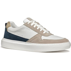 ) Geox U DEIVEN Leather/Suede Men's Sand/White Trainers - Brown, 9 (Adults'