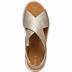 ) Geox D DANDRA 40 Synthetic Polyurethane Women's Light Gold Sandals - Gold, 7 (Adults'