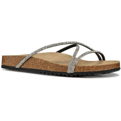 ) Geox D BRIONIA R Polyester Women's Black/Silver Sandals - Black, 7.5 (Adults'