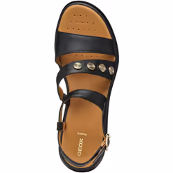 ) Geox D MELICONIA Synthetic Polyurethane Women's Black Wedges - Black, 5 (Adults'