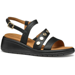 ) Geox D MELICONIA Synthetic Polyurethane Women's Black Wedges - Black, 7 (Adults'