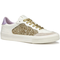 ) Geox D EMMELENY Women's Optic White/Light Gold Trainers - White, 3 (Adults'