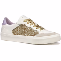 ) Geox D EMMELENY Women's Optic White/Light Gold Trainers - White, 6 (Adults'