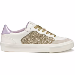 ) Geox D EMMELENY Women's Optic White/Light Gold Trainers - White, 6 (Adults' - Additional view 4