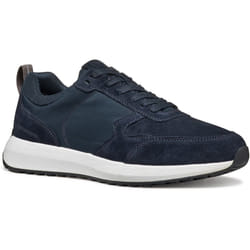 ) Geox U VOLPIANO Leather Men's Navy Trainers - Blue, 10 (Adults'