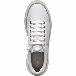 ) Geox D SUNNETTY Synthetic Polyurethane Women's White/Silver Trainers - White, 5 (Adults'