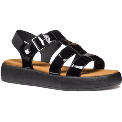 ) Geox D CAMALEI Synthetic Polyurethane Women's Black Sandals - Black, 7 (Adults'