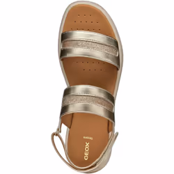 ) Geox D CAMALEI Women's Light Gold Sandals - Gold, 7 (Adults'