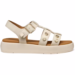 ) Geox D CAMALEI Synthetic Polyurethane Women's Papyrus Sandals - White, 6 (Adults' - Additional view 4