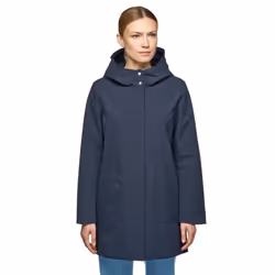 Geox W FLORETIA Women's Blue Parka Coat - Blue, 14