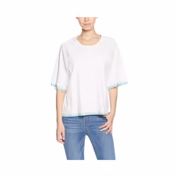 DIESEL T BREN Womens T Shirt Loose Fit Oversize White Top - White, S